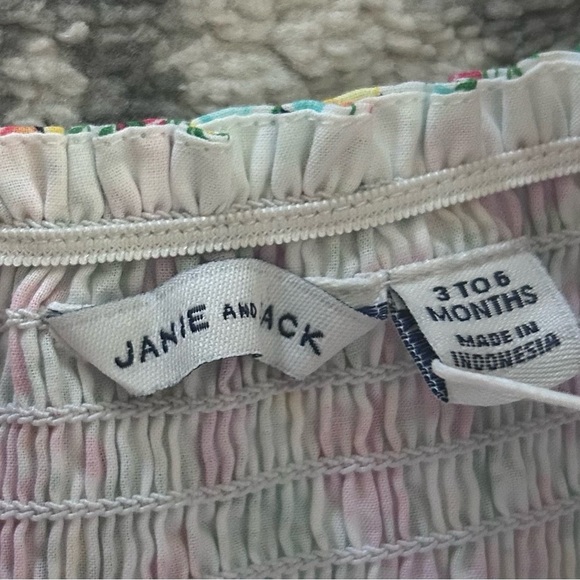NWT JANIE AND JACK The Abigail Smocked Baby Dress- Size 3-6M - Picture 3 of 5